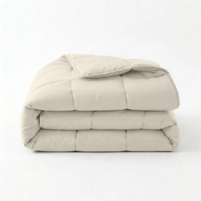 Sleeptime 2 in 1 Dekbed zonder Overtrek - Wasbaar Dekbed - Percale - Beige - 140 x 220