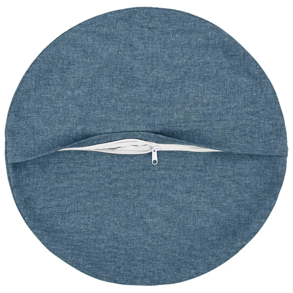vidaXL Kussensloop 2 st HEERLEN Jeans Blauw Dia. 40 cm Stof, foto 4