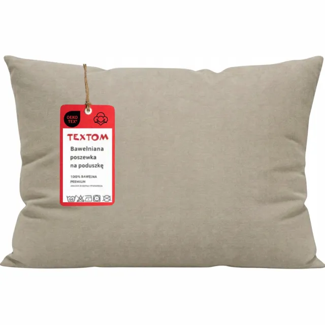 Textom Kussensloop 50x60 cm Taupe - 100% Katoen met Verborgen Rits