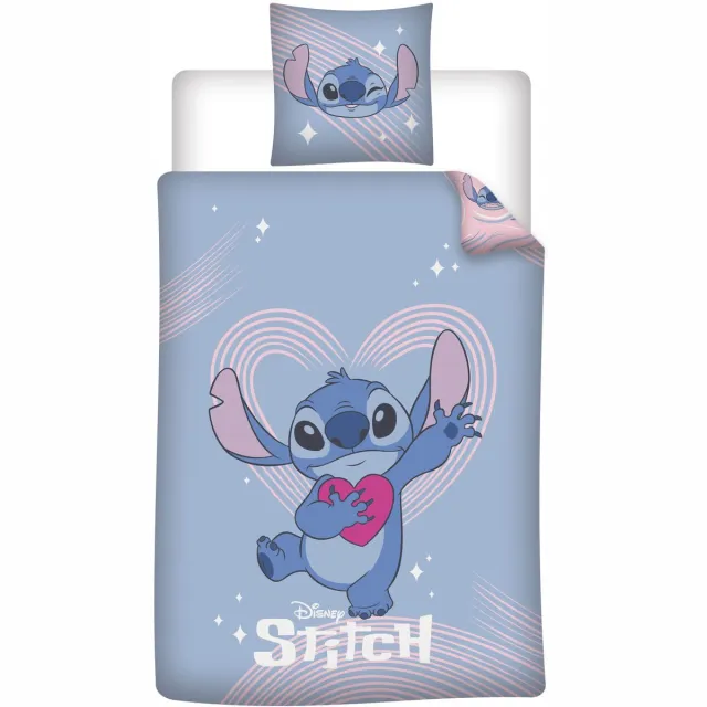 Lilo & Stitch Disney Lilo & Stitch Dekbedovertrek Heart - 140 x 200 cm / 65 x 65 cm - Polykatoen Multicolor