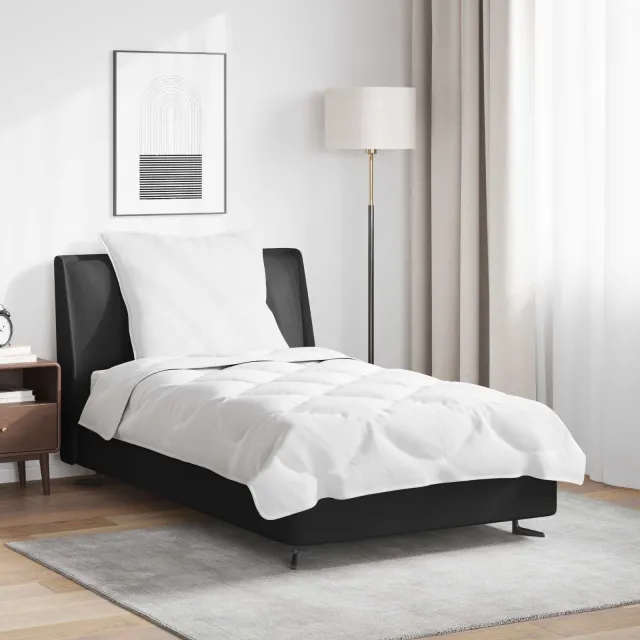 vidaXL Dekbed Set met kussen 2 st Wit Microfibre