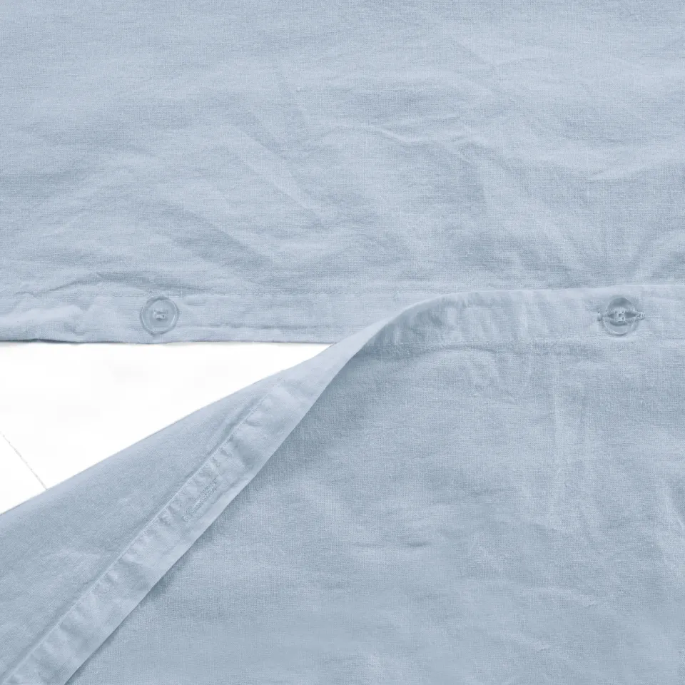 NOUS Living stonewashed dekbedovertrek 2-persoons (200x220 cm) lichtblauw, foto 5