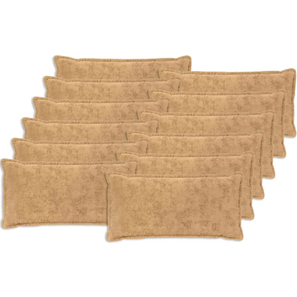 vidaXL Kussensloop 12 st HOUTEN Taupe 40 x 80 cm Nep Konijnenbont, foto 3