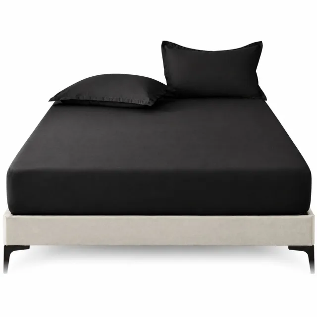 SWGOTA Zwart hoeslaken 150 x 200 cm - polyester - effen en eenvoudig