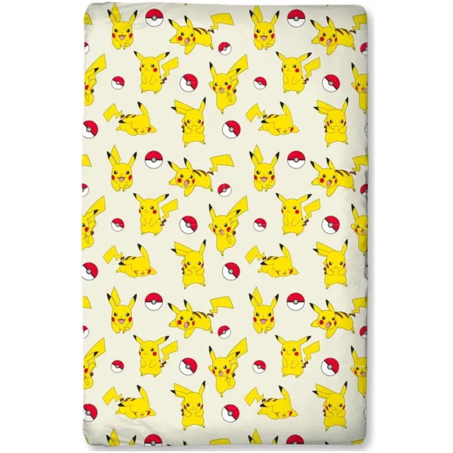 Pokémon Hoeslaken Pikachu - 90 x 200 cm - Jersey katoen Multi