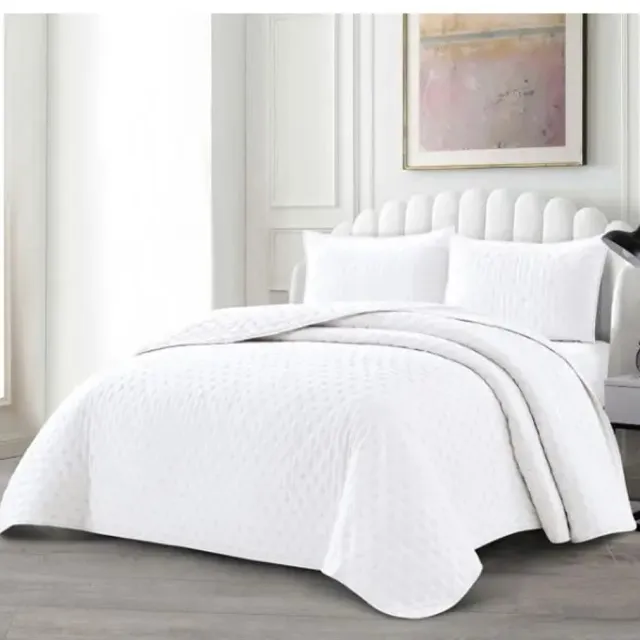 Lavella Deren Bedsprei Set 240x250 cm Wit 3-delig Katoen Microvezel Polyester