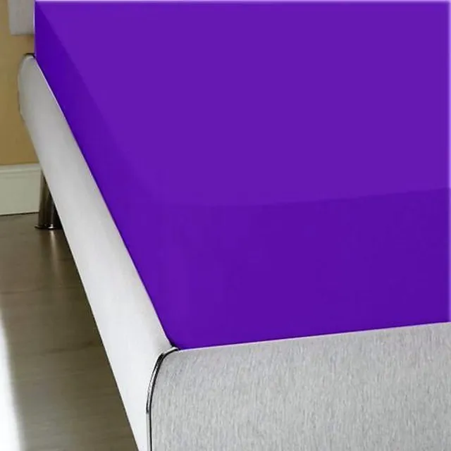 Homéé® Hoeslaken Jersey stretch paars 160/180x200/220 +35cm tweepersoons bed 100% katoen