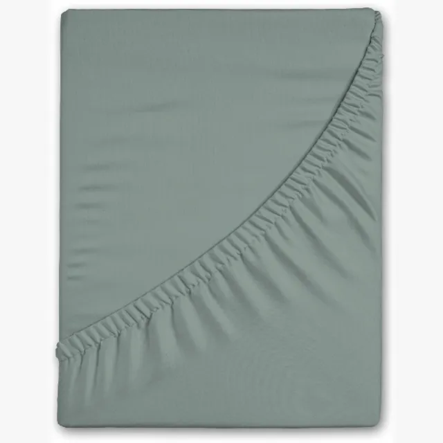 Good Morning hoeslaken effen kleur - 1 persoons 90x200 cm - Groen - 100% Katoen flanel Green