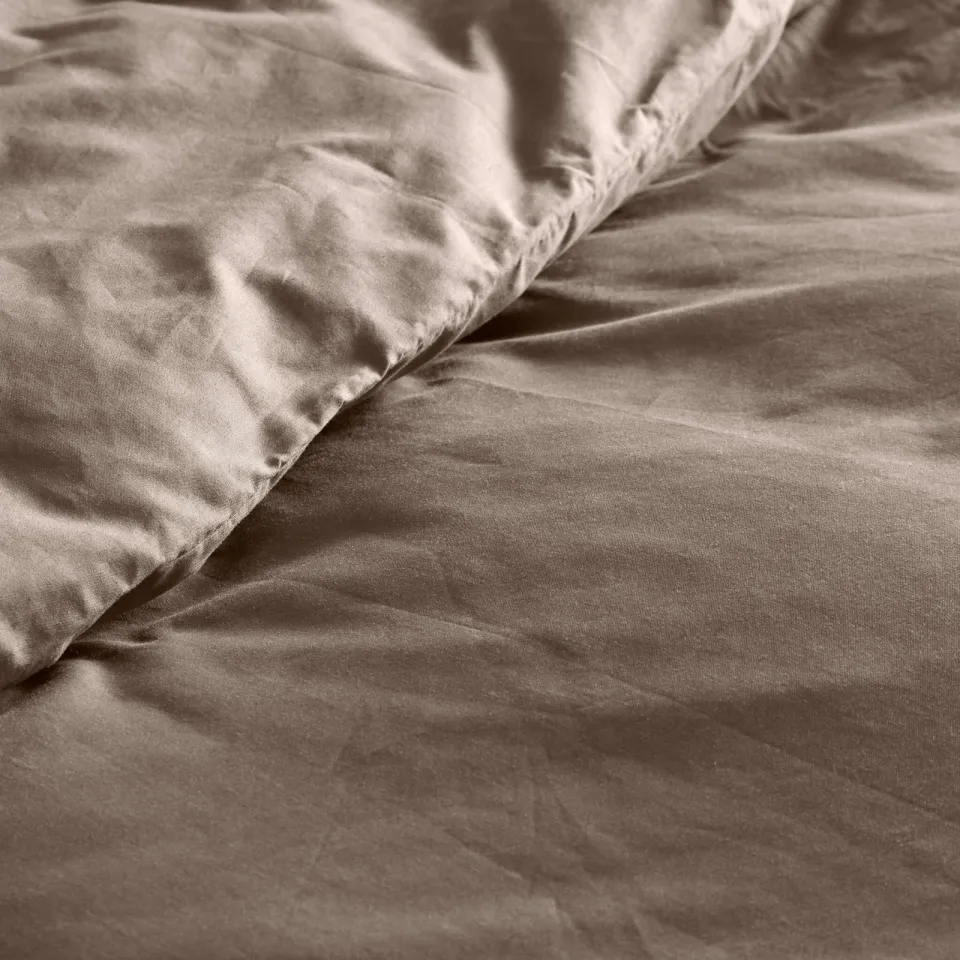 NOUS Living katoenen 2-persoons dekbedovertrek 200x220 cm - taupe, foto 6