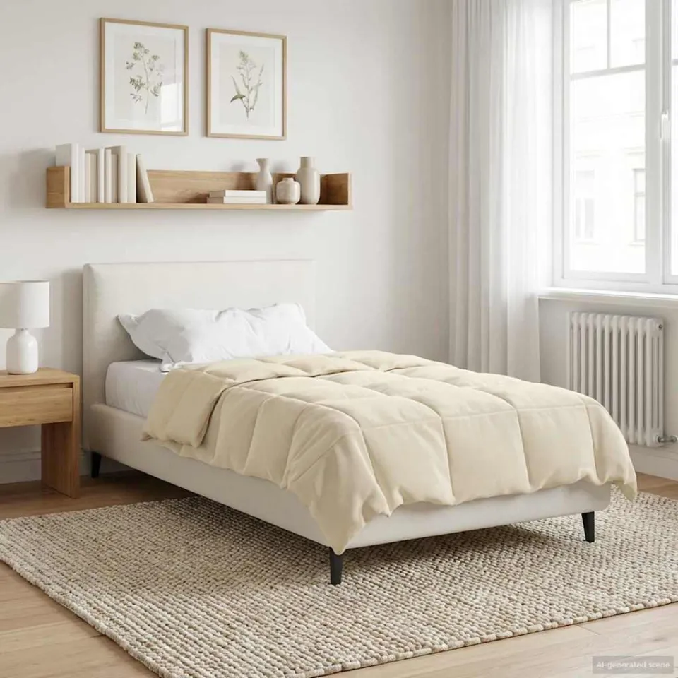 vidaXL Vol jaar dekbed 155 x 220 cm Microfiber (100% polyester) crème, foto 4