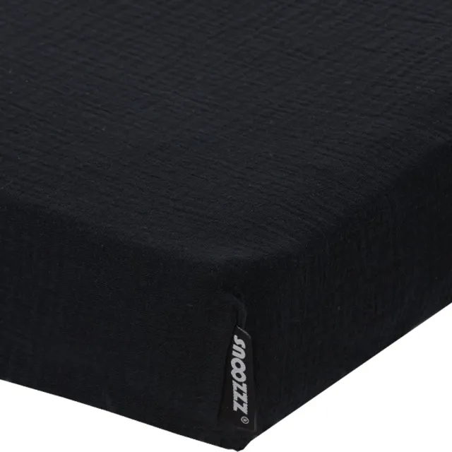 Snoozzz Hoeslaken Wieg - 40x80cm - 100% Hydrofiel Katoen - Zwart