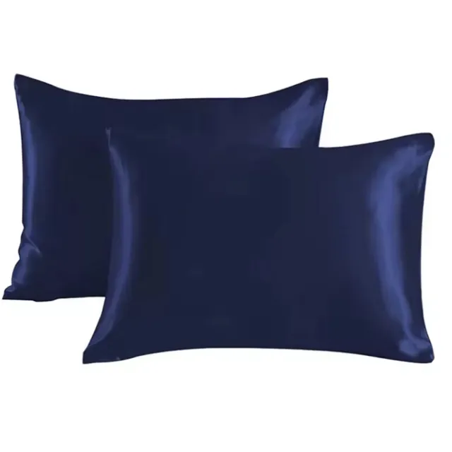 CHPN 2 Satijnen kussenslopen - Donkerblauw kussensloop - Satijn - 2 stuks - 60/70CM - Kussenhoezen - Kussen sloop - CHPN