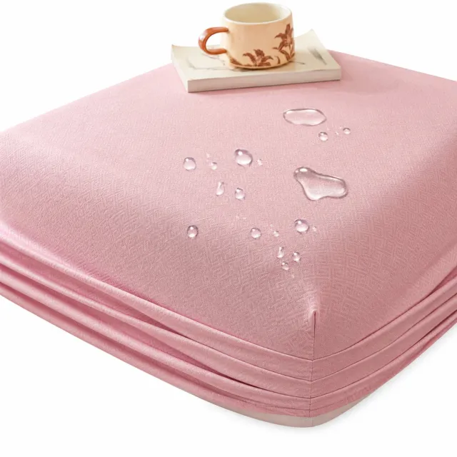 SWGOTA Waterdicht hoeslaken 198 x 203 cm - Rozenroze geborstelde stof - Voor matrassen tot 30 cm hoog - 1 stuk