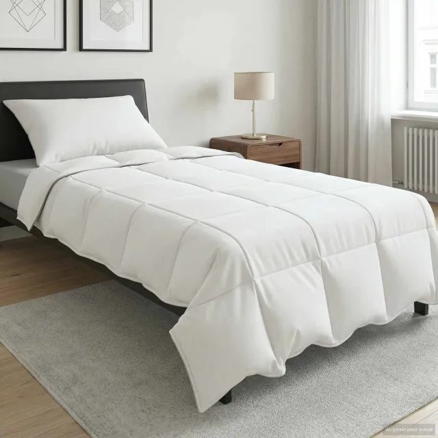 vidaXL Dekbed 140 x 220 cm Zomer 150 gsm Polyester en bamboevezel Wit