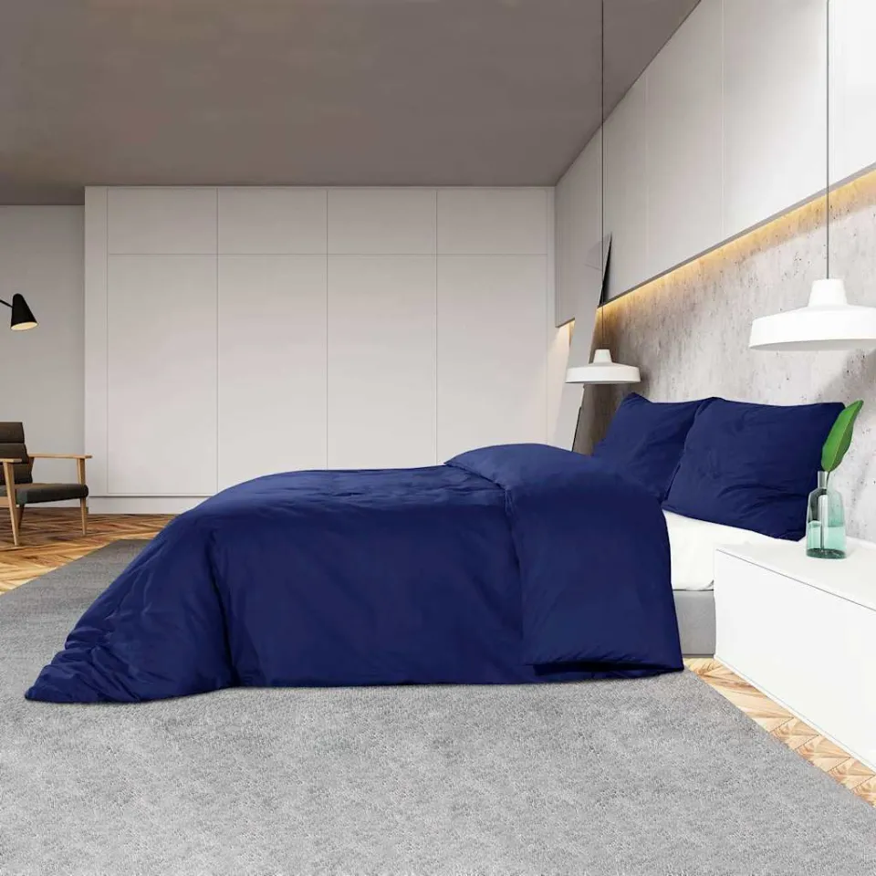 vidaXL Dekbedovertrekset 260x240 cm microvezel marineblauw, foto 4