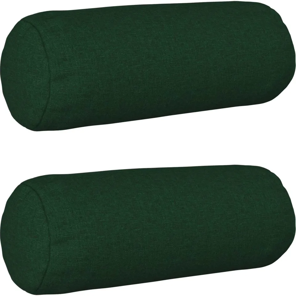 vidaXL Kussensloop 2 st HEERLEN Donkergroen Dia. 15 x 40 cm Stof groen, foto 3