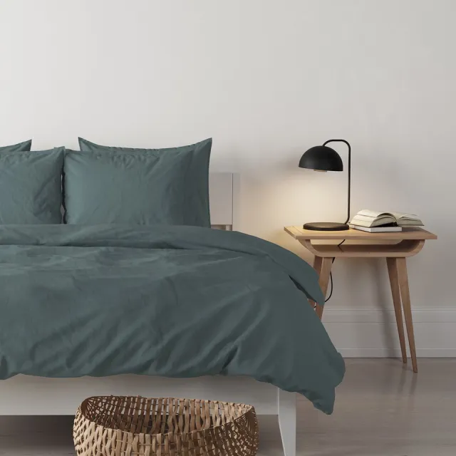 Mistral Home DEKBEDOVERTREK - gewassen katoen - 240 x 220 cm + 2x 65 x 65 cm - lits-jumeaux - bicolor - groen