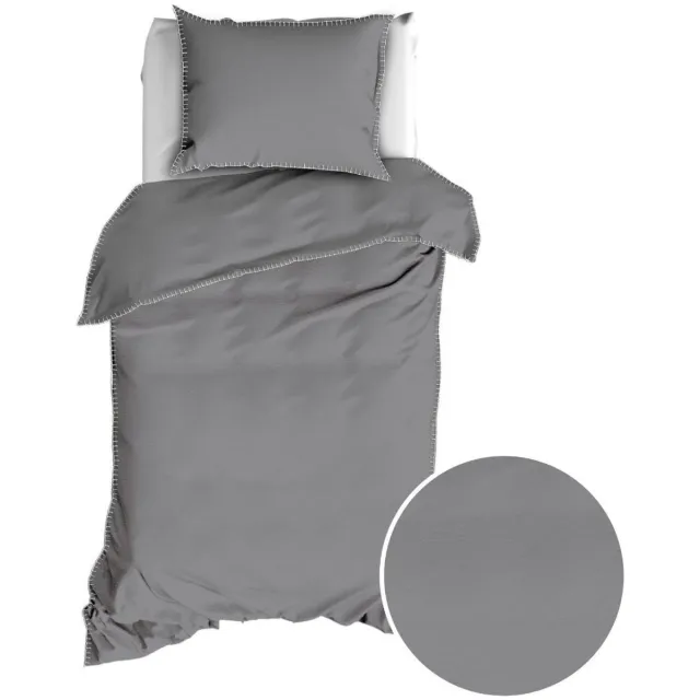 Romanette FLANEL Dekbedovertrek 140x200/220 Visconti antra/wit
