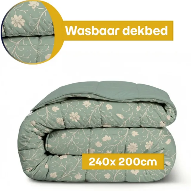 Dekbed-Discounter Fresh and Co Dekbed Zonder Overtrek 240 x 200 cm - Wasbaar dekbed - Wasbaar op 40 graden - Warmteklasse 3 - Traditional Flower