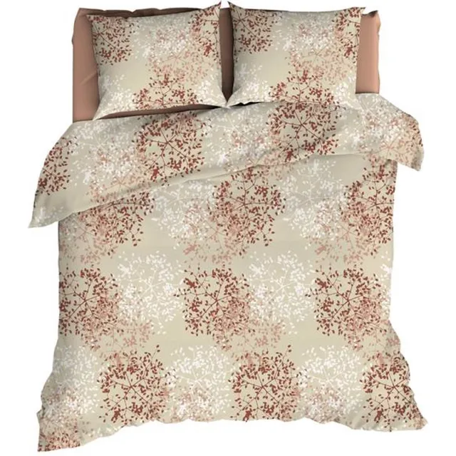 Romanette Calanche Dekbedovertrek - Lits-jumeaux - 240x200/220 cm - Beige/Terra
