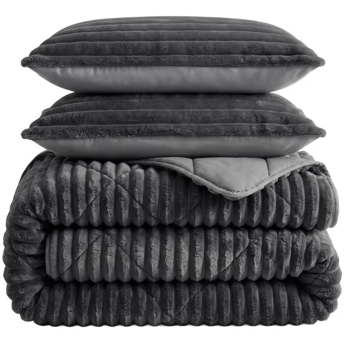 Zensation Lazy all-in-one dekbed ribstof - antraciet, foto 3
