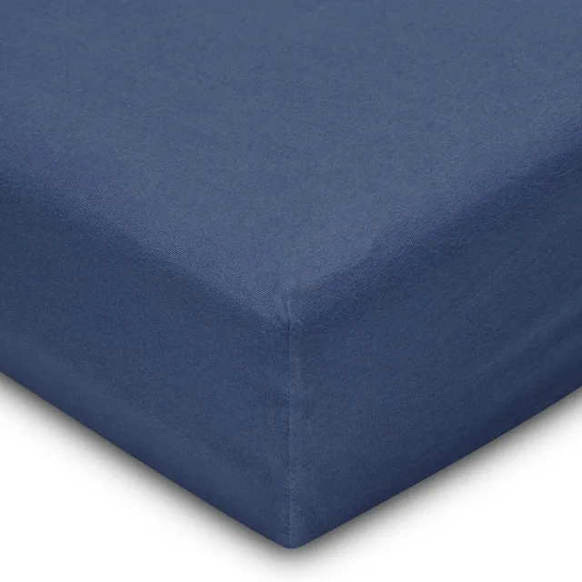 Riokem ® Ademend Hypoallergeen Hoeslaken Navy Blauw met Diepe Hoekzak marineblauw