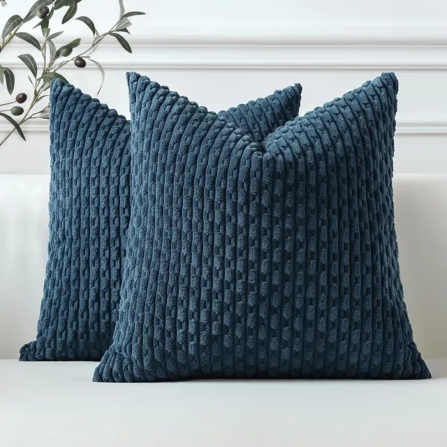 Famanu Kussenslopen Set van 2 - Bescherming en stijl voor je kussens - Zachte corduroy stof - Salie groen