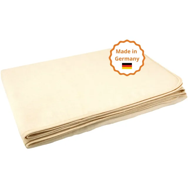 Sleepling 150 x 200 cm premium plaid | knuffel- en sofadeken | van katoenmix | Made in Germany | wasbaar op 30 graden | naturel