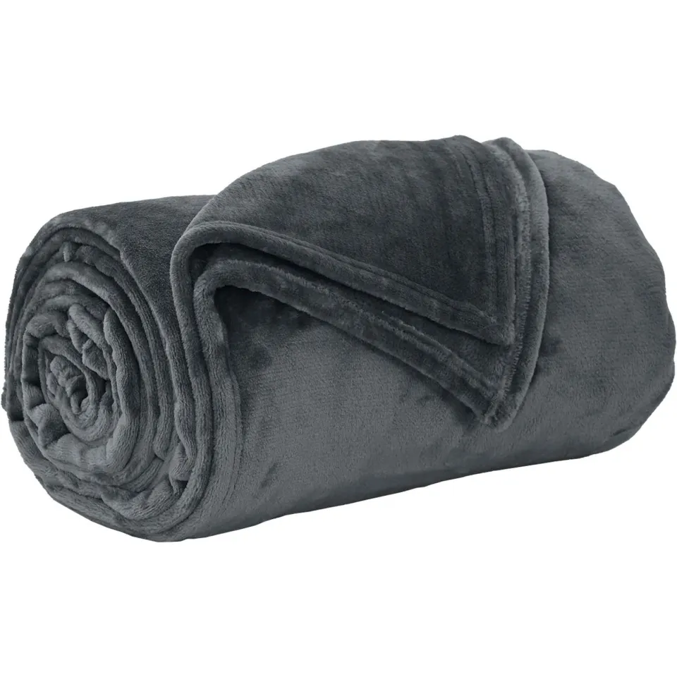 vidaXL plaid Donkergrijs 270 x 240 cm 1,69 kg Fleece