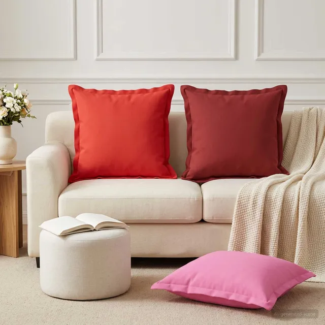 vidaXL Kussensloop 12 st HOUTEN Rood 45 x 45 cm Polyester