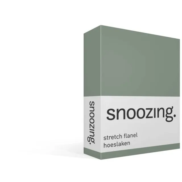 Snoozing stretch flanel hoeslaken - 70/80x200/220 cm - Eenpersoons - Groen