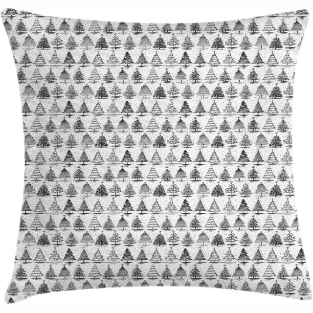 ABAKUHAUS Kussensloop - Kussenhoes - Monochroom Silvester Design – Dubbelzijdig, 45x45 cm Charcoal Grau Weiß