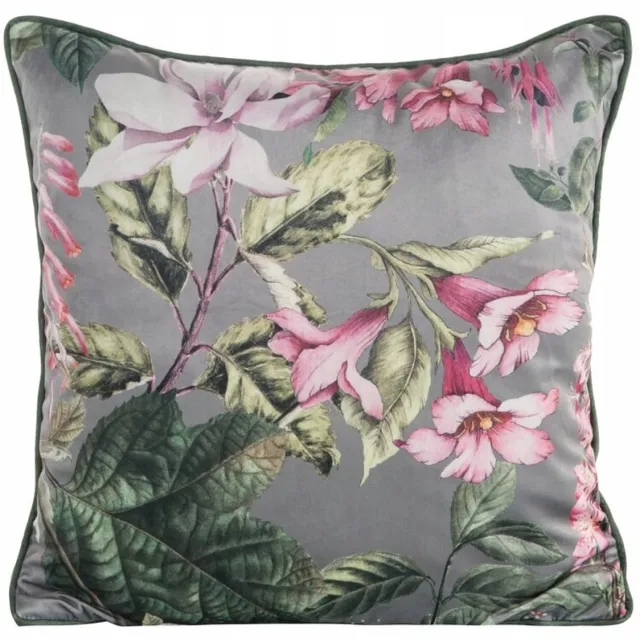 Eurofirany Decoratieve Kussenhoes 45x45 Fluweel Roze Bloemendessin