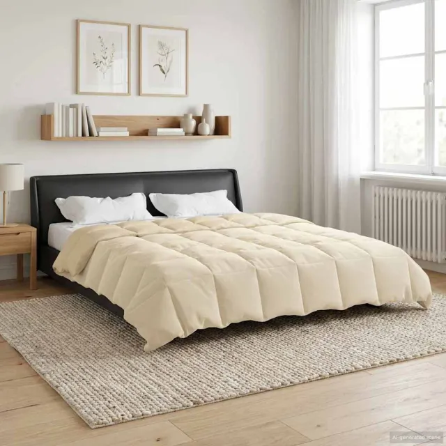 vidaXL Vol jaar dekbed 200 x 200 cm Microfiber (100% polyester) Crème