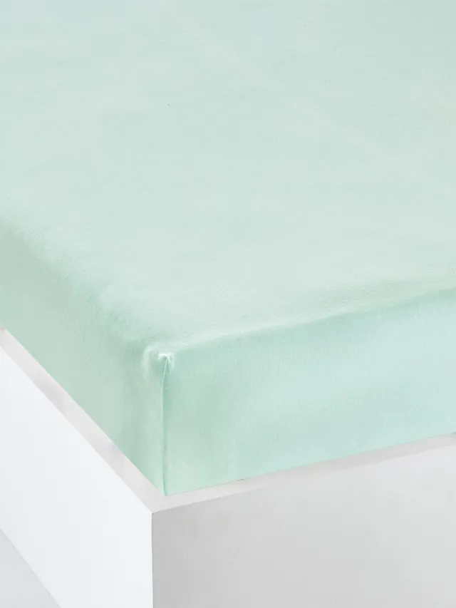 vertbaudet Set van twee babyhoeslakens uit rekbare jersey Groenblauw + wit