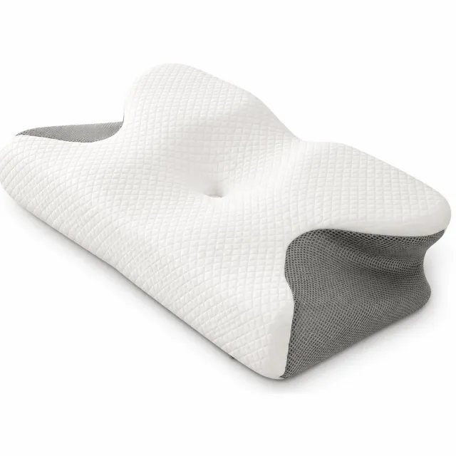 Jeemsie Memory Foam Hoofdkussen – Hoofdkussen voor Zijslapers & Rugslapers – Contourkussen – Ademende 3D Mesh Hoes – Wasbare Hoes – 66 x 35 cm Wit