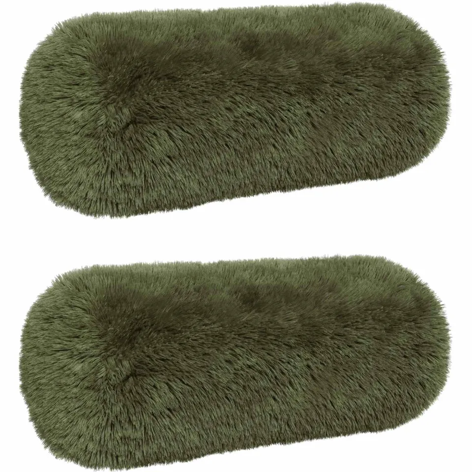 vidaXL Kussensloop 2 st HEERLEN Groen Ø 15 x 40 cm PV Fleece, foto 3