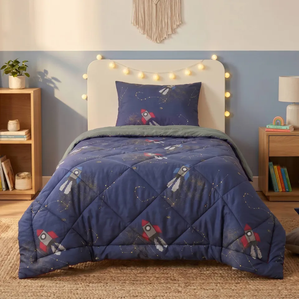 W dekbed zonder overtrek met kussensloop Lazy - rakket donkerblauw, foto 3