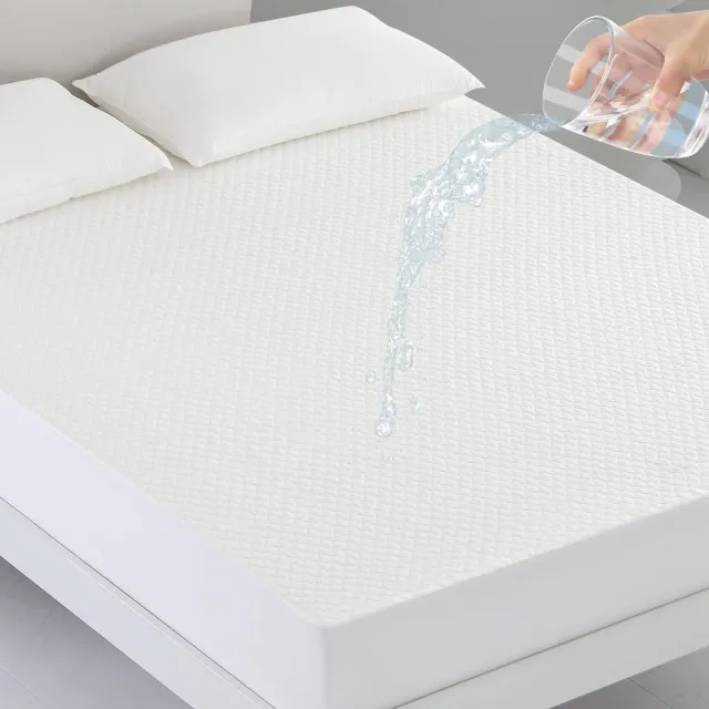 Mattress Protector Matrasbeschermer waterdicht - 150 x 200 cm waterdichte matrashoes matrashoes ademende matrashoes matrasbescherming van bamboe matrassen beschermhoes - Mattress Protector wit