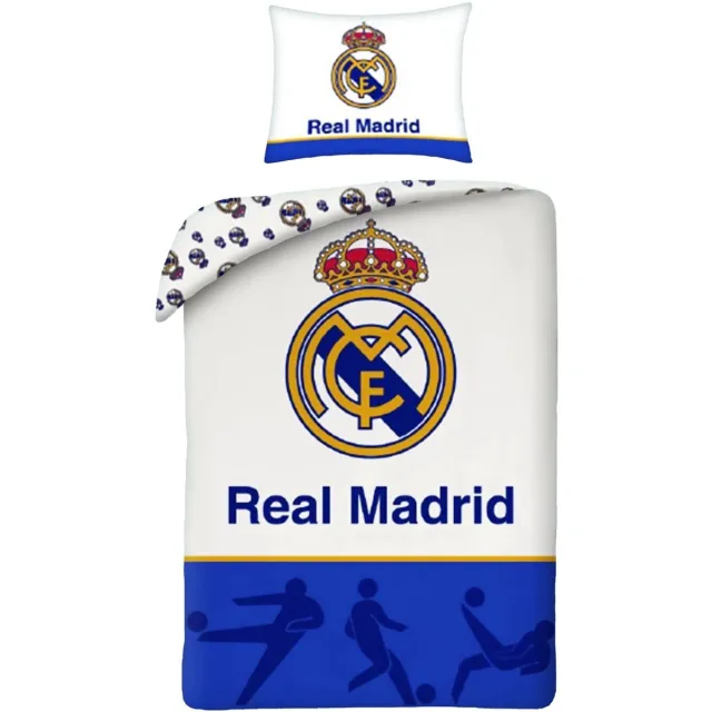 Real Madrid CF Real Madrid Dekbedovertrek Logo - katoen Wit