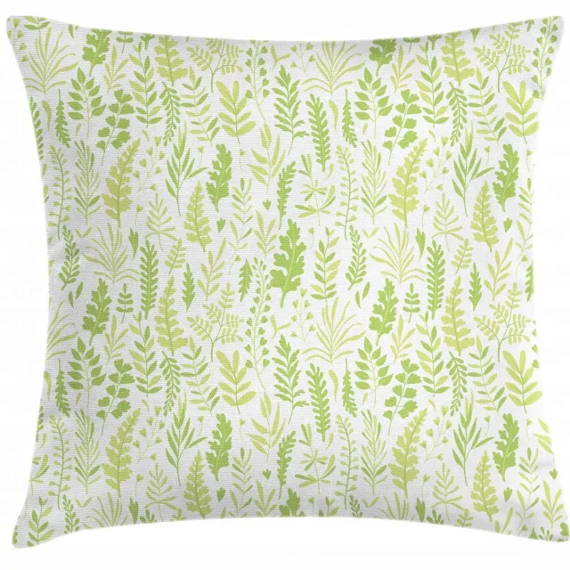 ABAKUHAUS Bladeren-Kussenhoes – Groene bladeren – 40x40 cm – dubbelzijdig bedrukt