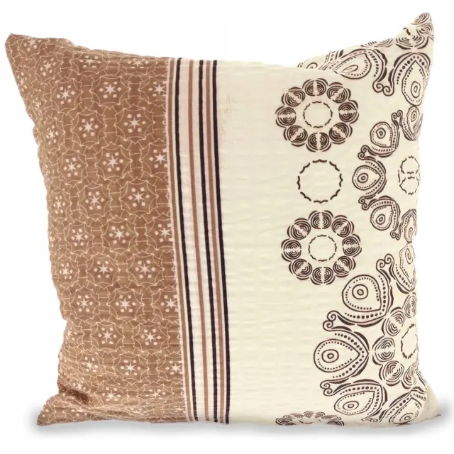 Fan Kussensloop Kora 70x80 - Bruin Beige Verticale Strepen