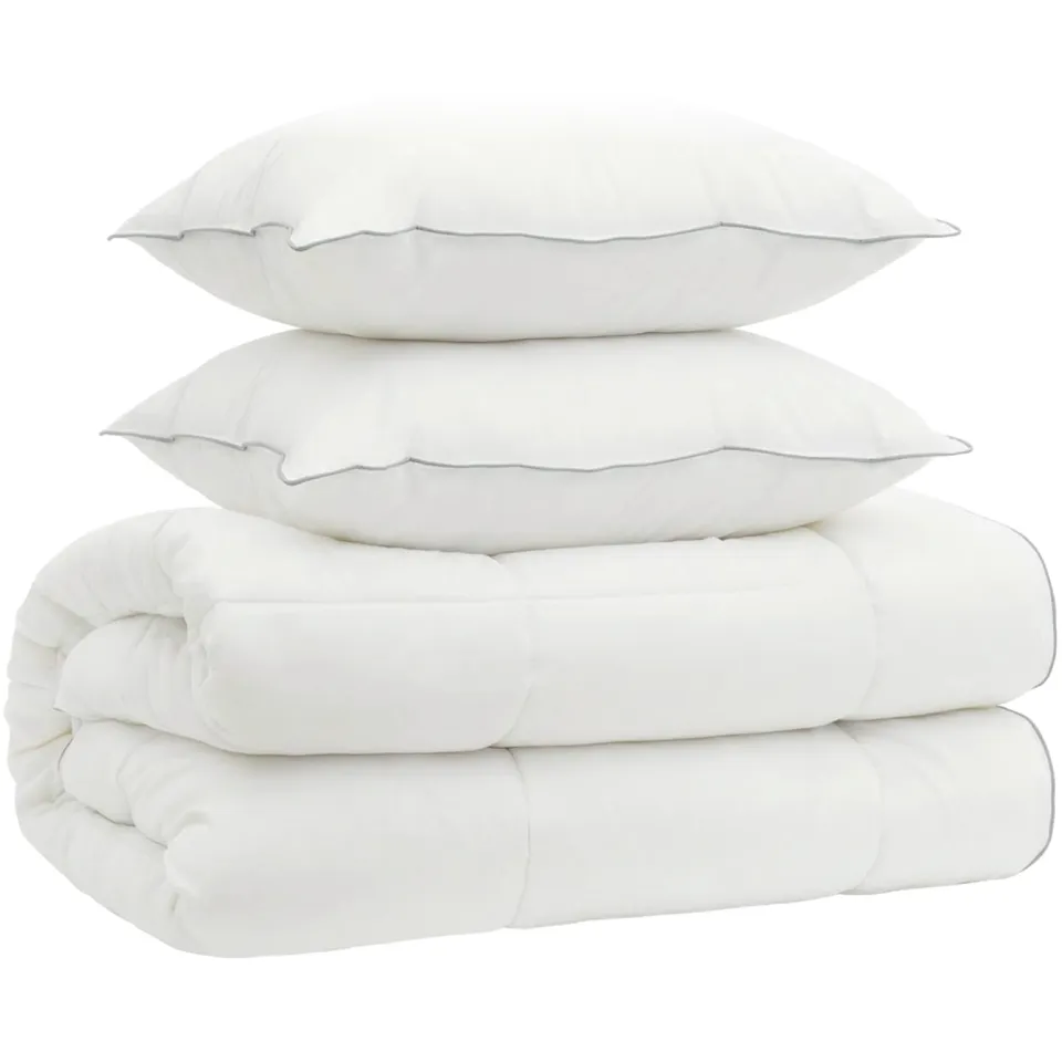 vidaXL Dekbed en Kussen Set 3 st 220x260 cm 4 seizoenen 140+220 GSM wit, foto 4