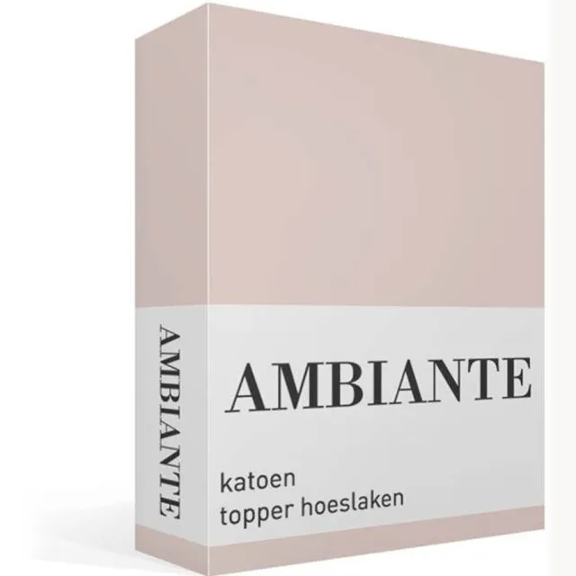 Ambiante Cotton Uni topper hoeslaken - Extra breed - Light Pink