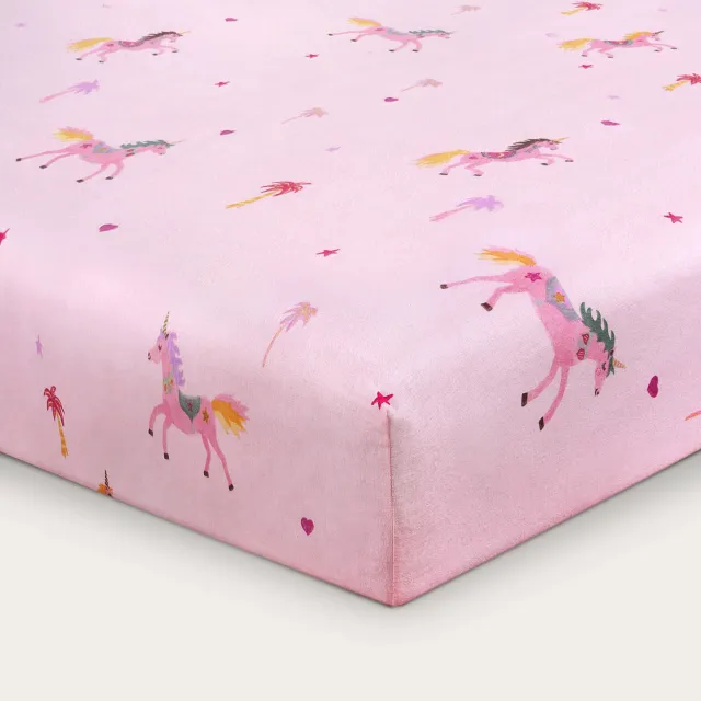 NOUS Kids flanellen hoeslaken ledikant 60x120 cm - roze