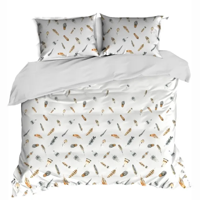 Linolux Dekbedovertrek Feathers Grey Sand