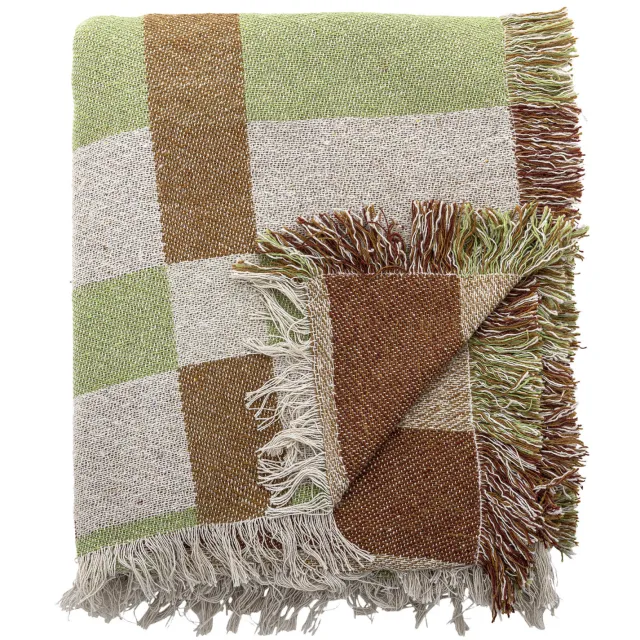 Bloomingville Galvin plaid 160x130 cm groen Multi