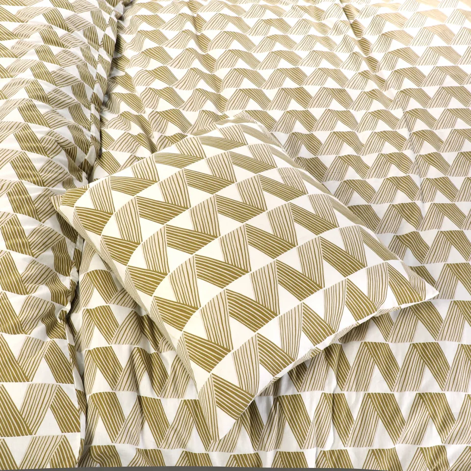NOUS Living Zigzag Stripe katoenen dekbedovertrek beige, foto 5