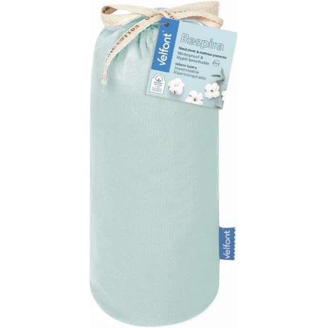 Velfont Respira - Waterdichte kussenbeschermer / sloop met rits - 40x60 - Lichtgroen - Flinterdun, zacht en ademend