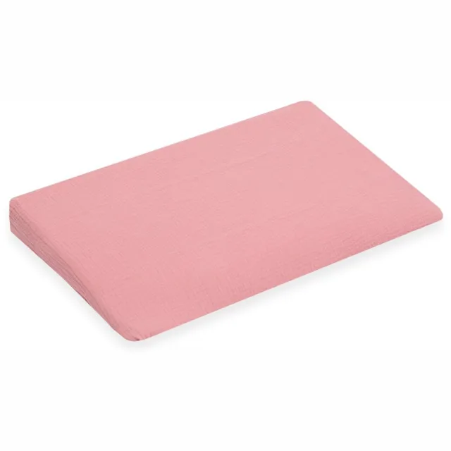 New baby mousseline kussensloop 59x37 cm roze - Wigkussensloop